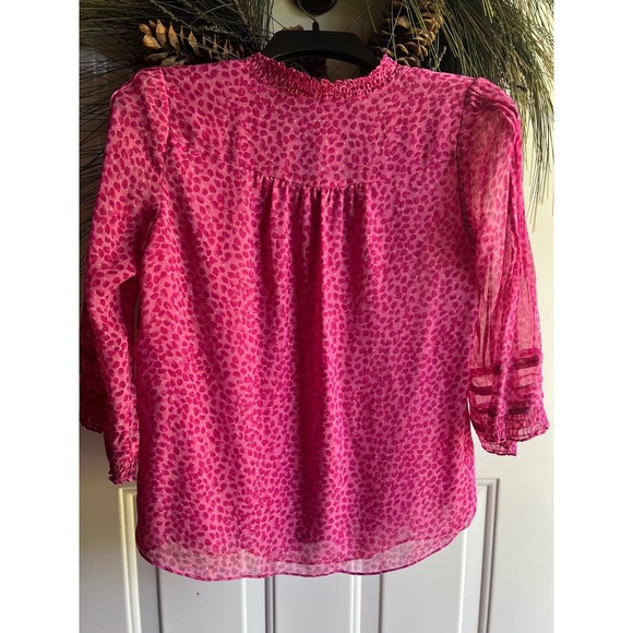 DVF Diane von Furstenberg Silk Layla Petal Dreams Pink Womens Top Size 0 - Picture 4 of 11
